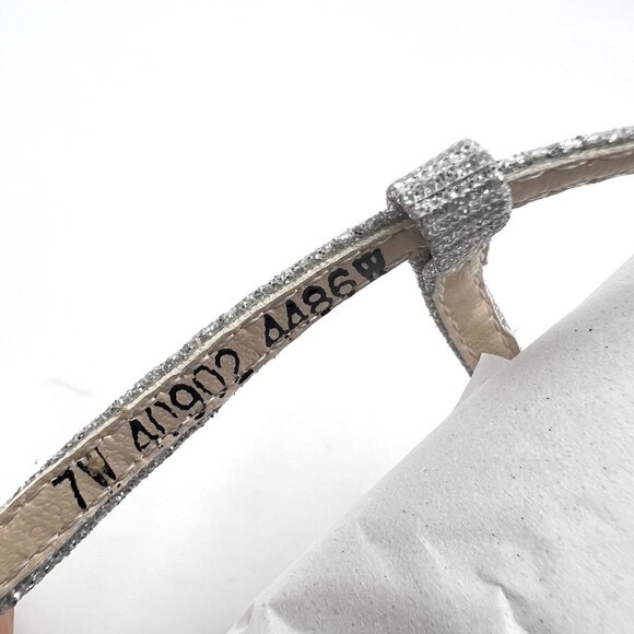 7W 7 WIDE WIDTH Touch Ups Clara Silver Low Kitten Heels Dress Sandals Shoes - Picture 14 of 14